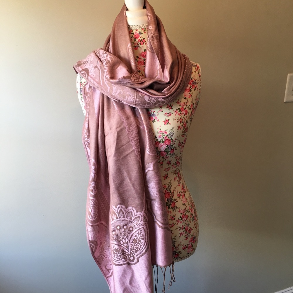 Reversible pink/brown scarf NWT